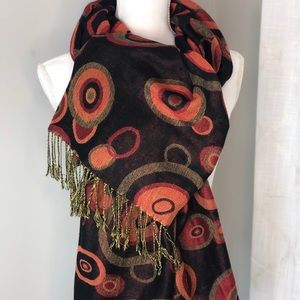NWOT Pashmina Scarf in Orange/Brown
